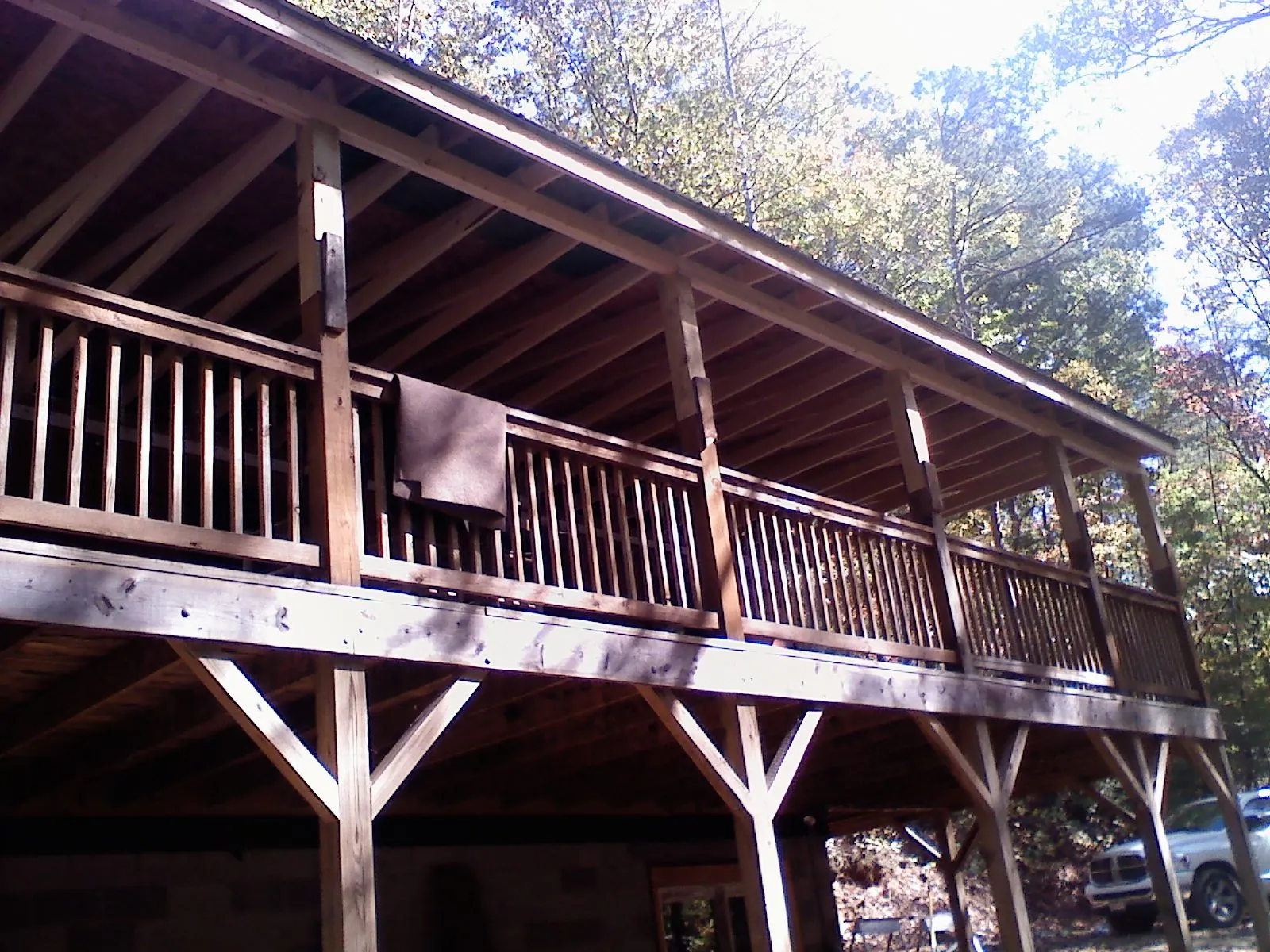 Timber framing under a new elevated porch and deck — Roof Leak Repair in Barberton by Roofing Brothers